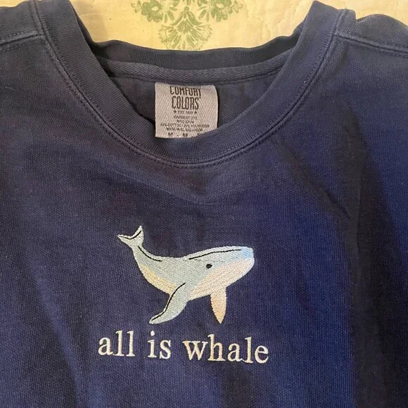 All is Whale Sweatshirt- Navy (M) - Picture 2 of 3